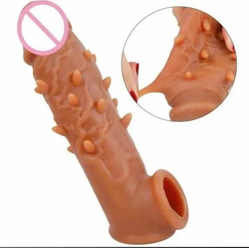 6 Inch BT dotted condom with reusable man condom
